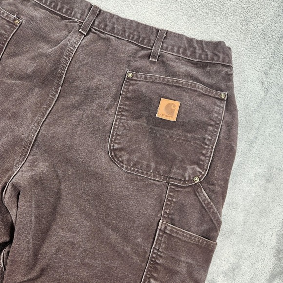 Vintage Carhartt Pants Mens 38x30 Brown B136 Double Knee Loose Fit Carpenter - Picture 8 of 14